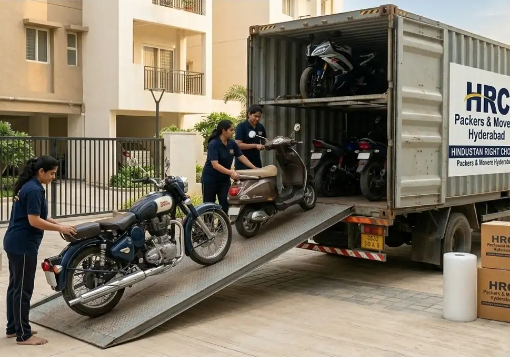 Secure bike transport service in Hyderabad by HRC Packers and Movers