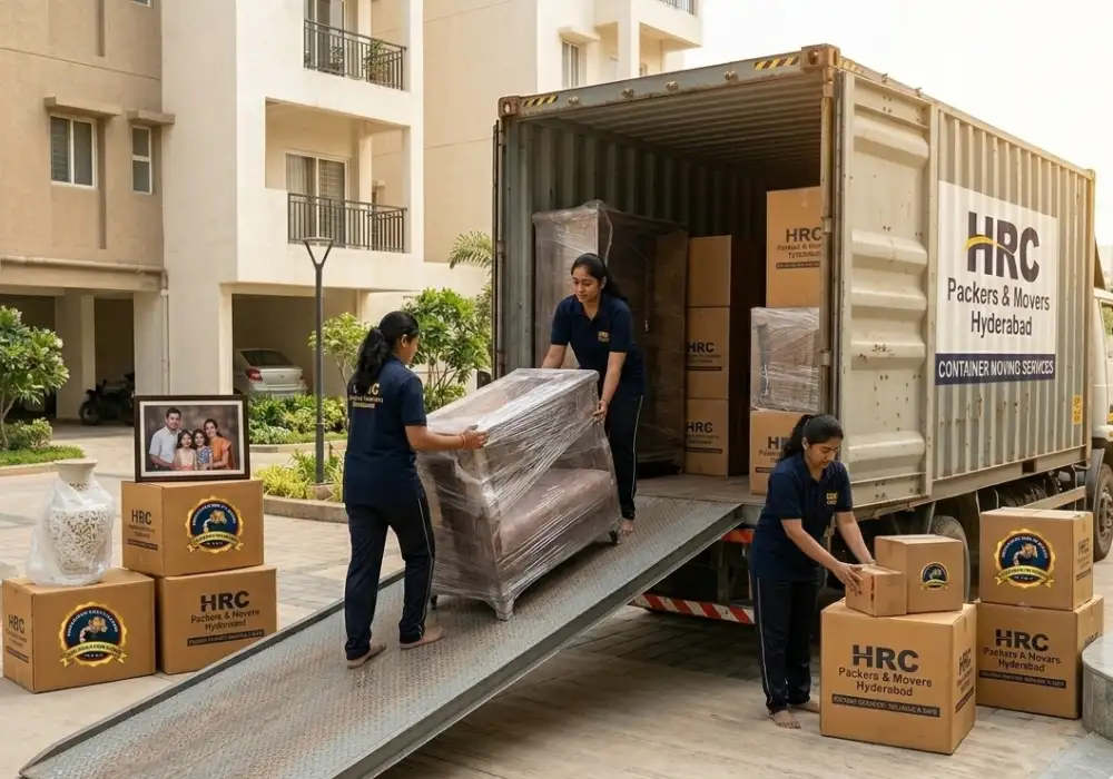 Safe loading and unloading services in Hyderabad by HRC Packers